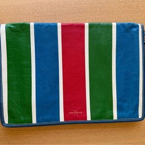Balenciaga Bazar Clutch Multicolor Striped Bag